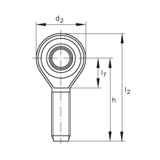 桿端軸承 GAKSL8-PS, 根據(jù) DIN ISO 12 240-4 標準，特種鋼材料，帶左旋外螺紋，免維護