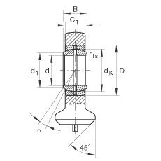 液壓桿端軸承 GK15-DO, 根據(jù) DIN ISO 12 240 標準，帶焊接面，需維護