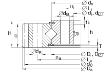 交叉滾子軸承 XA120235-N, 有外齒，兩側(cè)唇密封