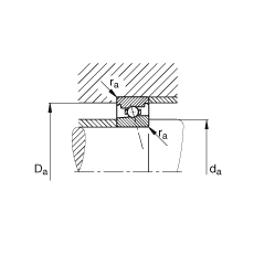 主軸軸承 HS7002-E-T-P4S, 調(diào)節(jié)，成對(duì)或單元安裝，接觸角 α = 25°，限制公差