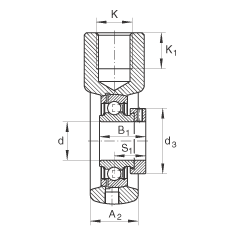 吊裝式軸承座單元 PHE40, 鑄鐵軸承座，帶偏心鎖圈的外球面球軸承，P 型密封